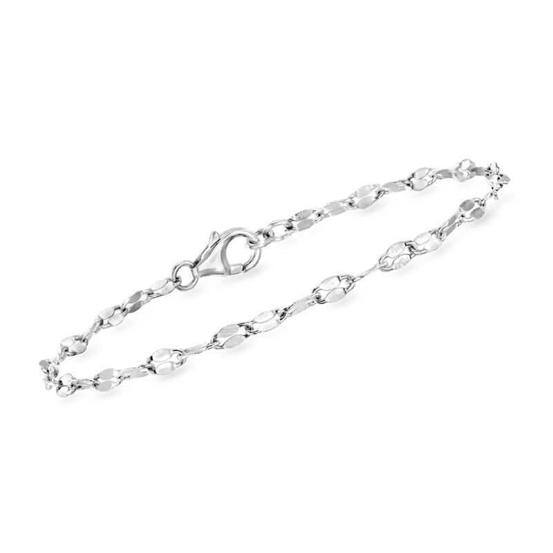 3-4mm Cultured Pearl and Sterling Silver Jewelry Set: Two Lumachina-Chain Bracelets. 7&quot; image number 2