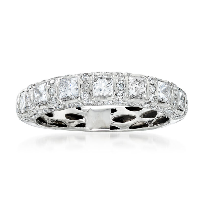 C. 1980 Vintage 1.70 ct. t.w. Diamond Ring in 18kt White Gold. Size 6 image number 0