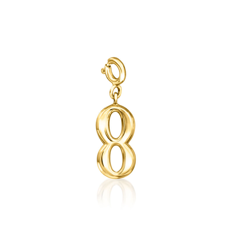 8 - 18kt Gold Over Sterling Number Charm image number 0