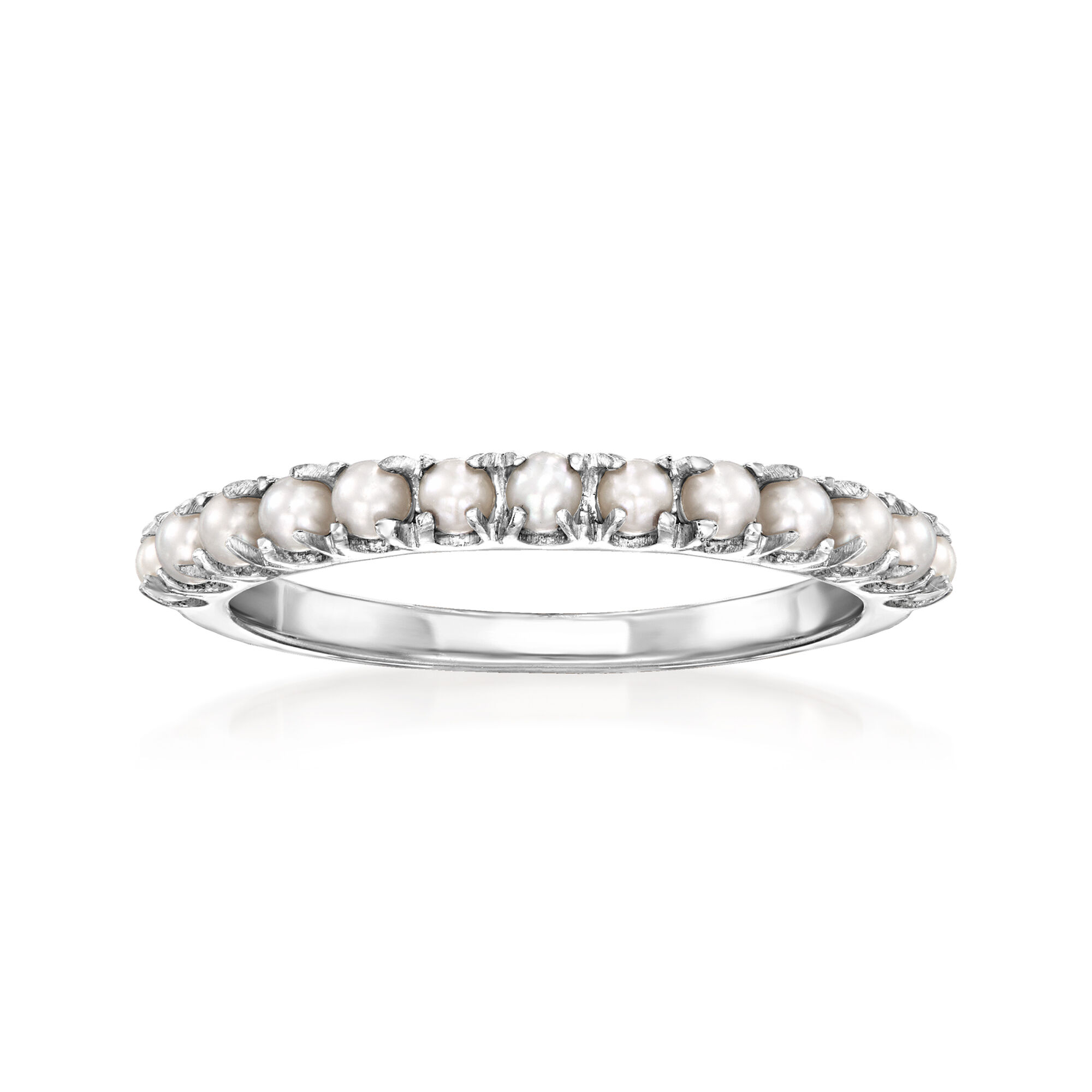 9.5-10mm Cultured Pearl Ring in Sterling Silver with 14kt Gold