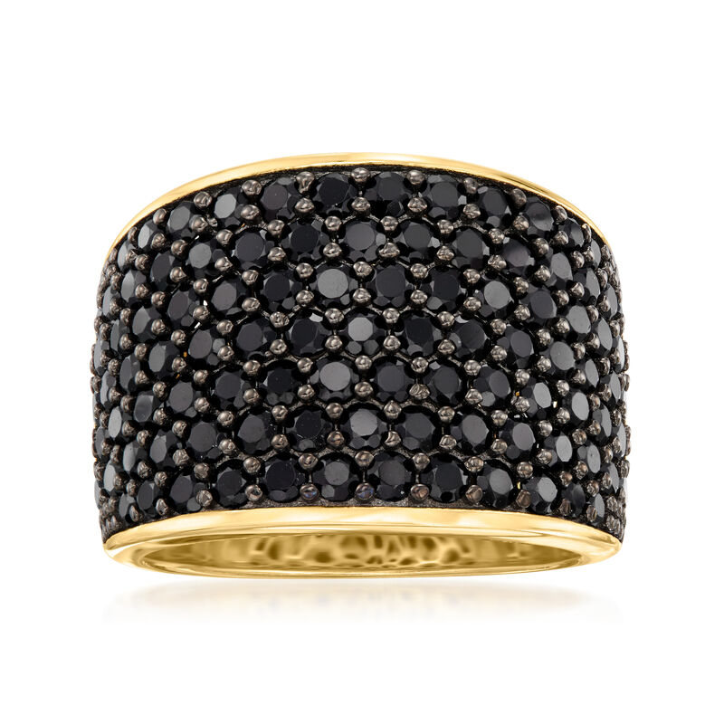 3.80 ct. t.w. Pave Black Spinel Ring in 18kt Gold Over Sterling image number 0