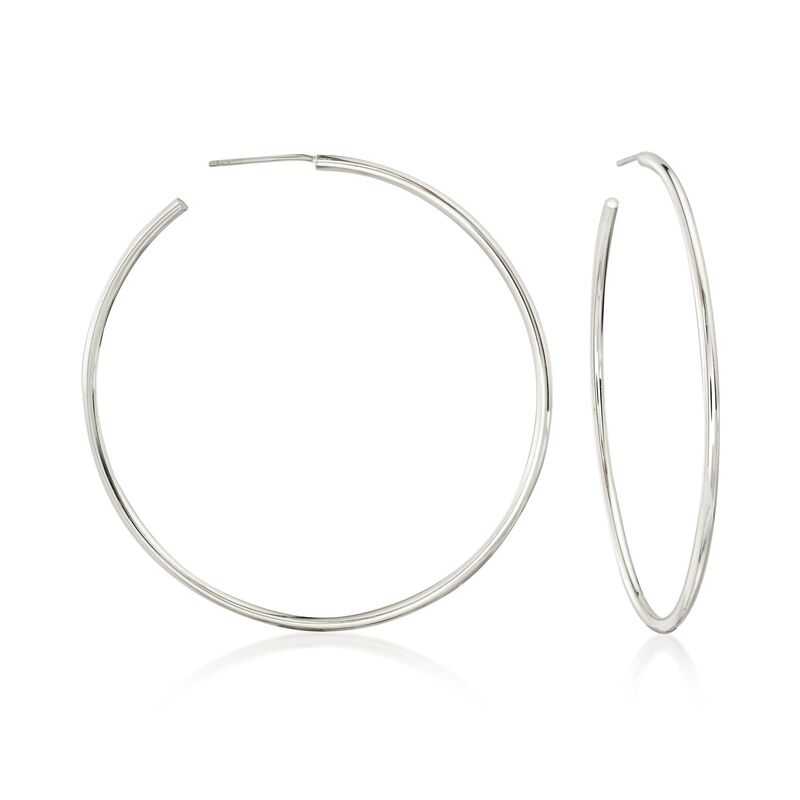 Sterling Silver Polished Hoop Earrings image number 0
