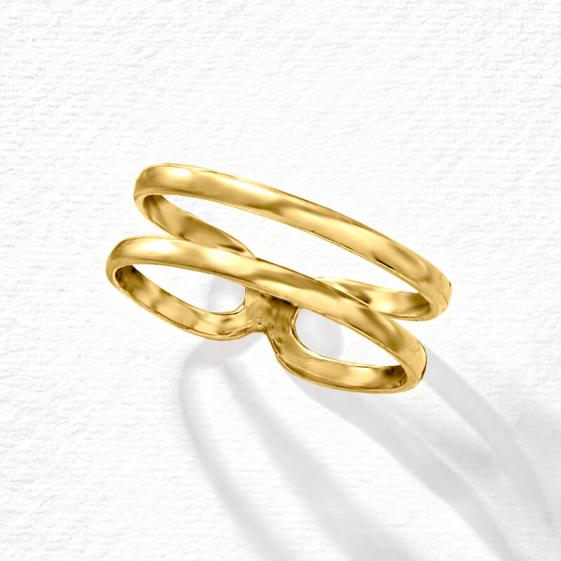 14kt Yellow Gold Two-Band Open-Space Ring image number 3