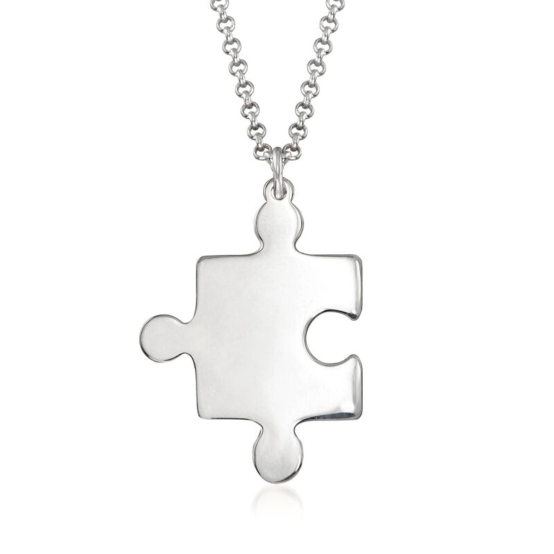 Sterling Silver Puzzle Piece Necklace image number 0
