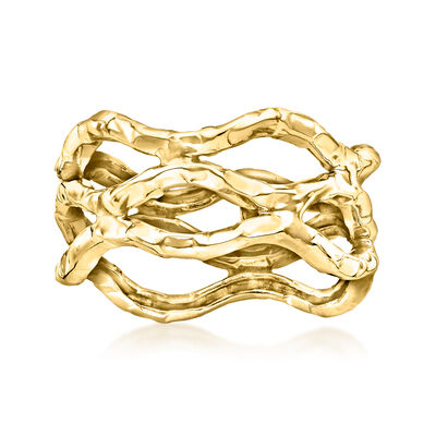 14kt Yellow Gold Wavy Open-Space Ring