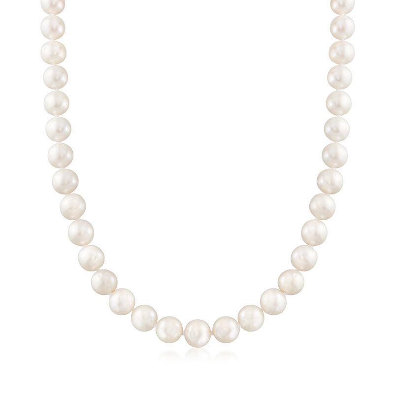 9-10mm Cultured Pearl Necklace with 14kt Yellow Gold image number 0