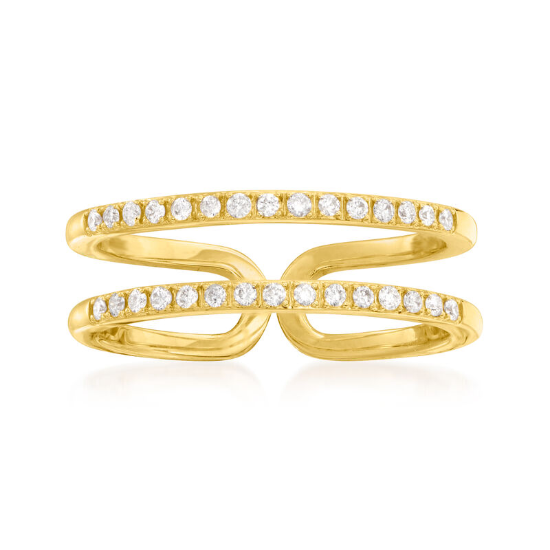 .20 ct. t.w. Diamond Two-Row Ring in 14kt Yellow Gold image number 0