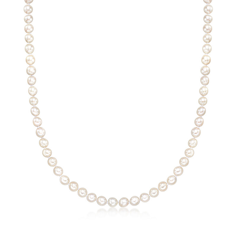 6-6.5mm Cultured Akoya Pearl Necklace with 18kt White Gold image number 0