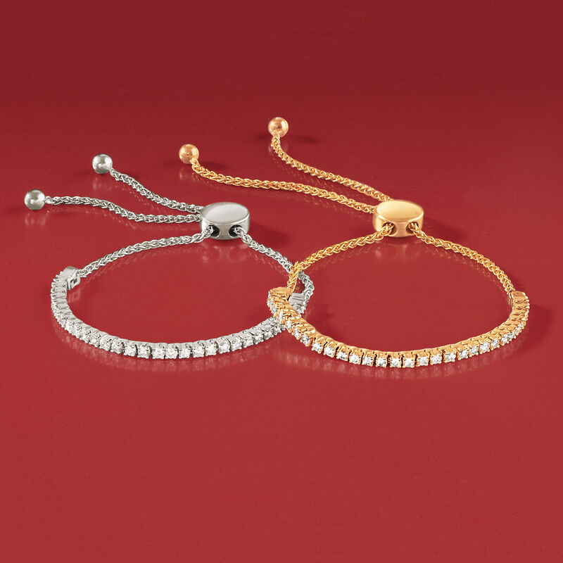 1.00 ct. t.w. Diamond Bolo Bracelet in 14kt White Gold image number 5