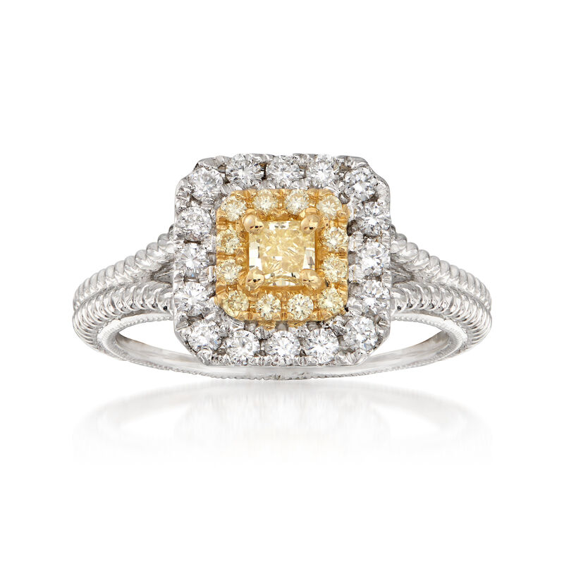 .73 ct. t.w. Yellow and White Diamond Ring in 18kt Two-Tone Gold image number 0