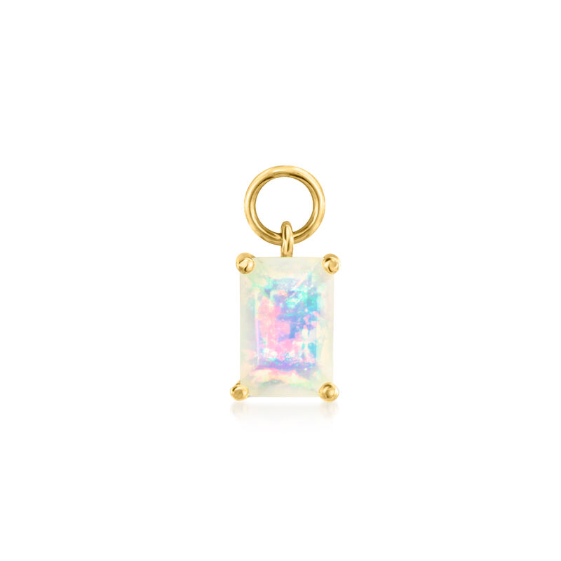 Opal Hoop Charms in 14kt Yellow Gold image number 0