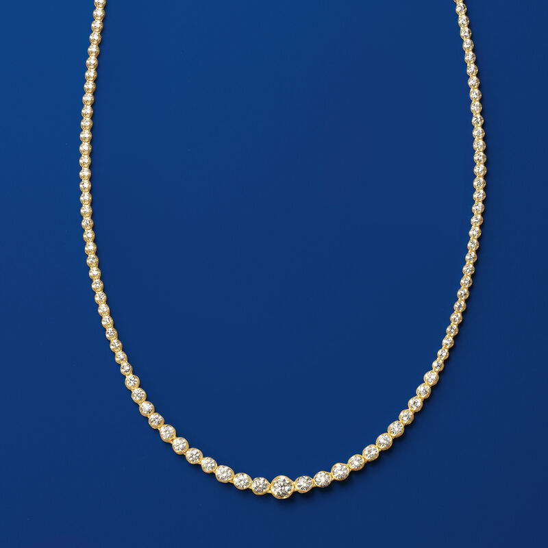 5.00 ct. t.w. Diamond Graduated Tennis Necklace in 14kt Yellow Gold image number 2
