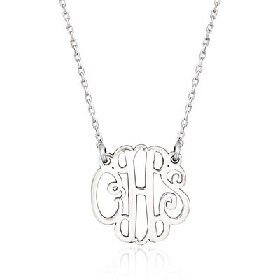 Sterling Silver Personalized Monogram Necklace