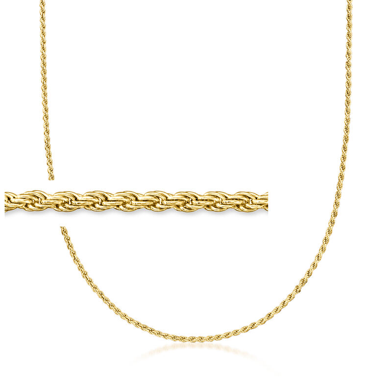 Italian 2mm 18kt Gold Vermeil Rope-Chain Necklace. 16&quot; image number 1