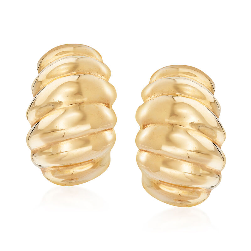 C. 1990 Vintage Shrimp Earrings in 14kt Yellow Gold image number 0