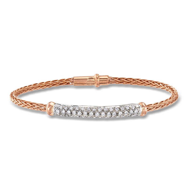 C. 1990 Vintage Roberto Coin .95 ct. t.w. Diamond Station Bracelet in 18kt Two-Tone Gold. 7" image number 0