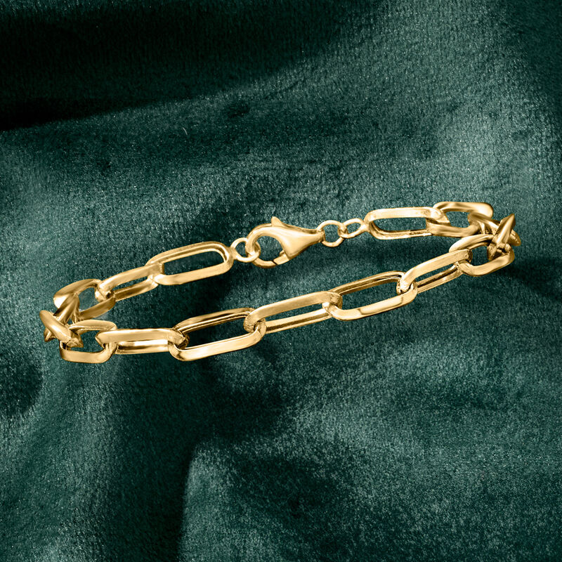 10kt Yellow Gold Paper Clip Link Bracelet image number 2