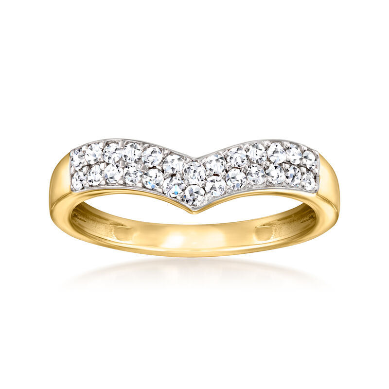 .33 ct. t.w. Lab-Grown Diamond Chevron Ring in 18kt Gold Over Sterling image number 0