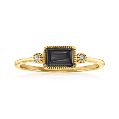 Black Onyx Ring in 14kt Yellow Gold