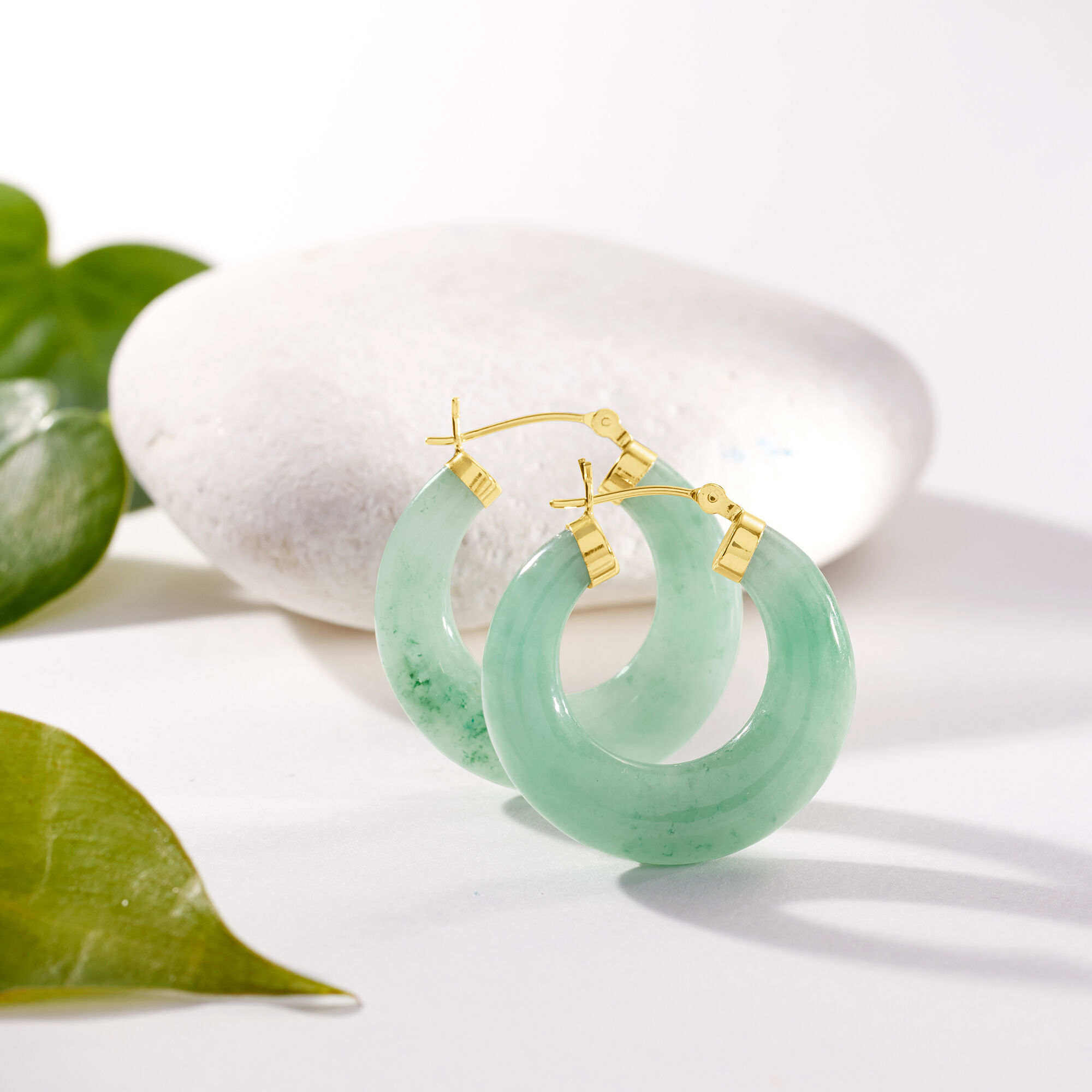 Jade hoop earrings sale