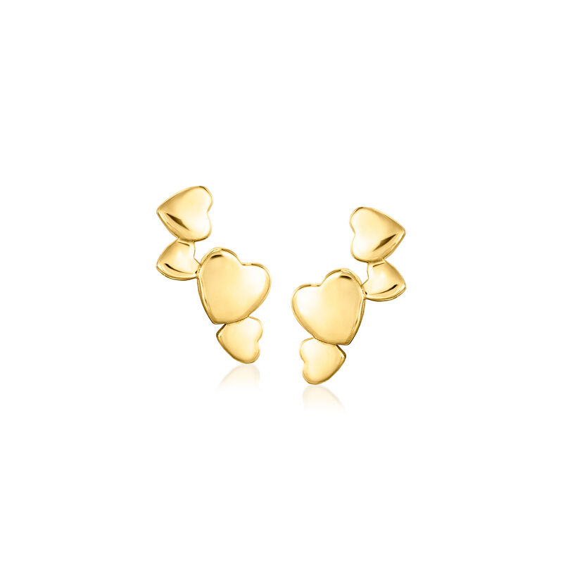 18kt Gold Vermeil Multi-Heart Ear Climbers image number 0