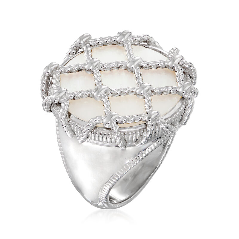 Judith Ripka "Isola" Mother-of-Pearl Ring in Sterling Silver image number 2