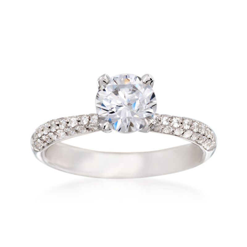 Simon G. .42 ct. t.w. Diamond Engagement Ring Setting in 18kt White Gold. Size 6 image number 0