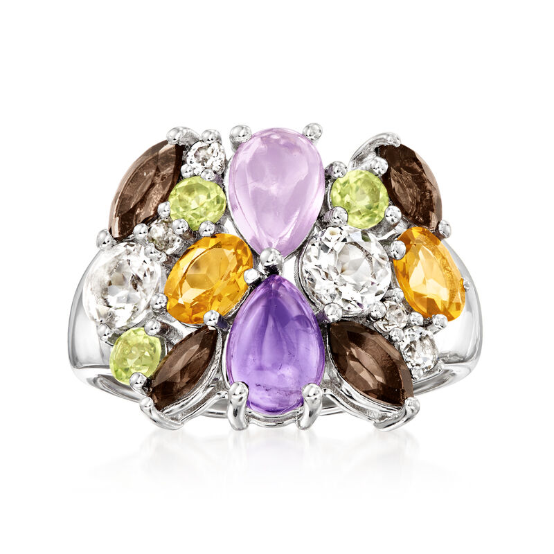 4.50 ct. t.w. Multi-Gemstone Ring in Sterling Silver image number 0