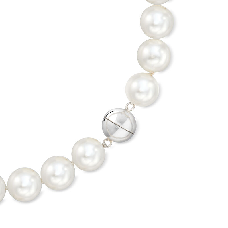 13.5-14mm Shell Pearl Necklace with Sterling Silver. 18&quot; image number 4