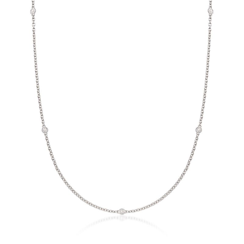 Andrea Candela &quot;Enamorada&quot; .16 ct. t.w. Diamond Station Necklace in Sterling Silver image number 0