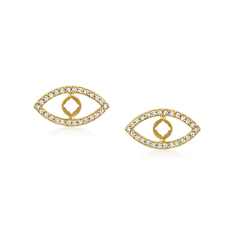 .90 ct. t.w. Multi-Gemstone Jewelry Set: Evil Eye Earring Jackets with Interchangeable Studs in 18kt Gold Over Sterling  image number 6