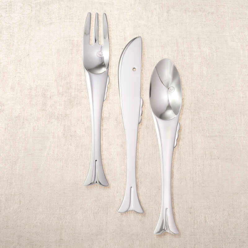 Yamazaki 3-pc. "Gone Fishin'" 18/8 Stainless Steel Children's Flatware Set image number 0