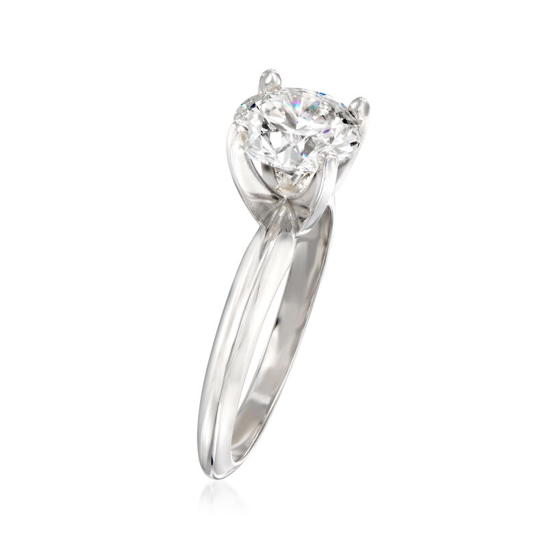 1.80 Carat Certified Diamond Solitaire Ring in 14kt White Gold image number 2