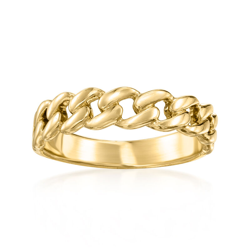 C. 2000 Vintage 14kt Yellow Gold Link Ring image number 0