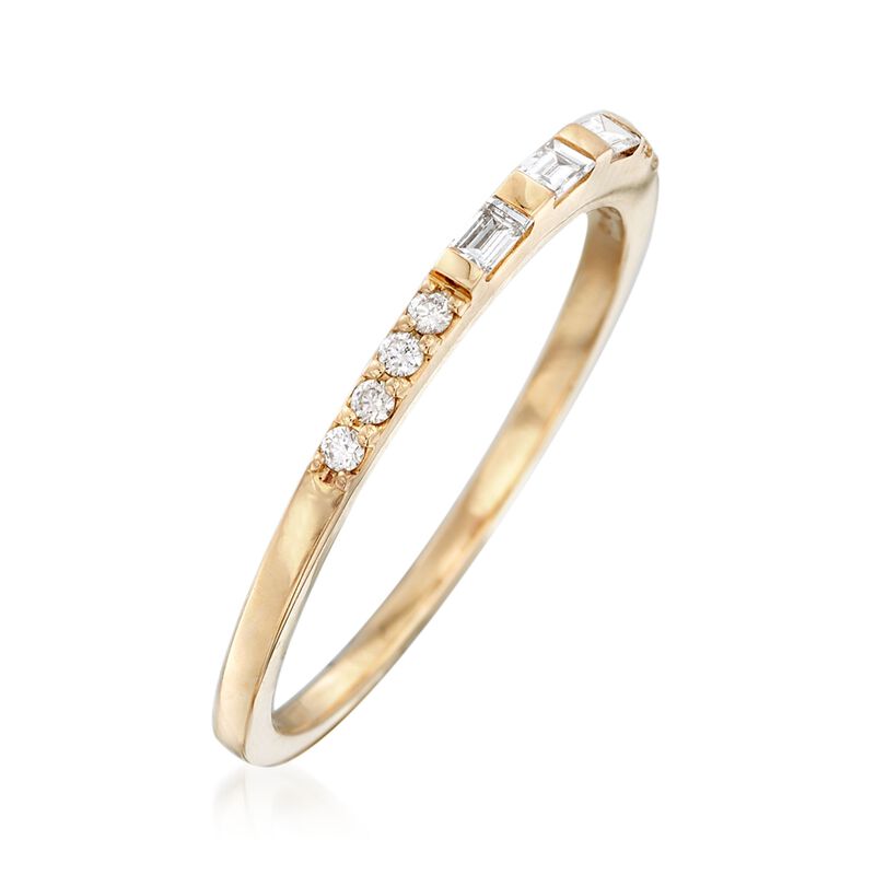 .16 ct. t.w. Baguette and Round Diamond Ring in 14kt Yellow Gold image number 2