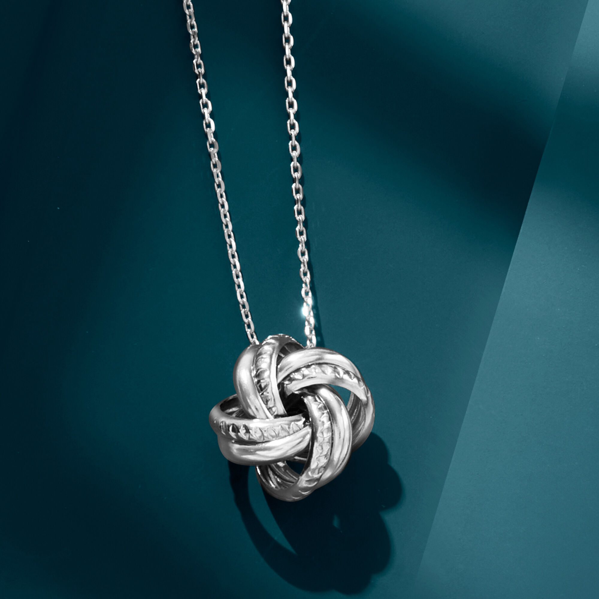 Italian Sterling Silver Love Knot Pendant Necklace | Ross Simons