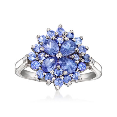 1.00 ct. t.w. Tanzanite Starburst Ring in Sterling Silver