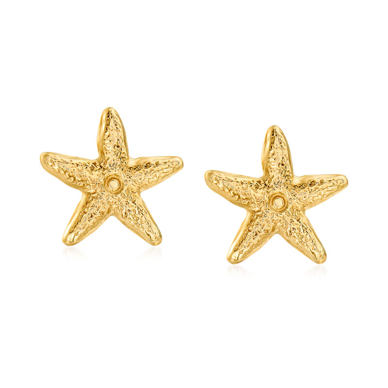 14kt Yellow Gold Starfish Stud Earrings image number 0
