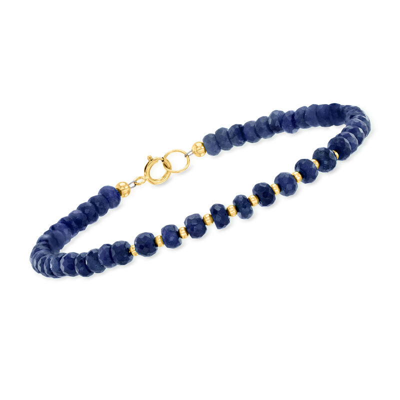 25.00 ct. t.w. Sapphire Bead Bracelet in 10kt Yellow Gold image number 0
