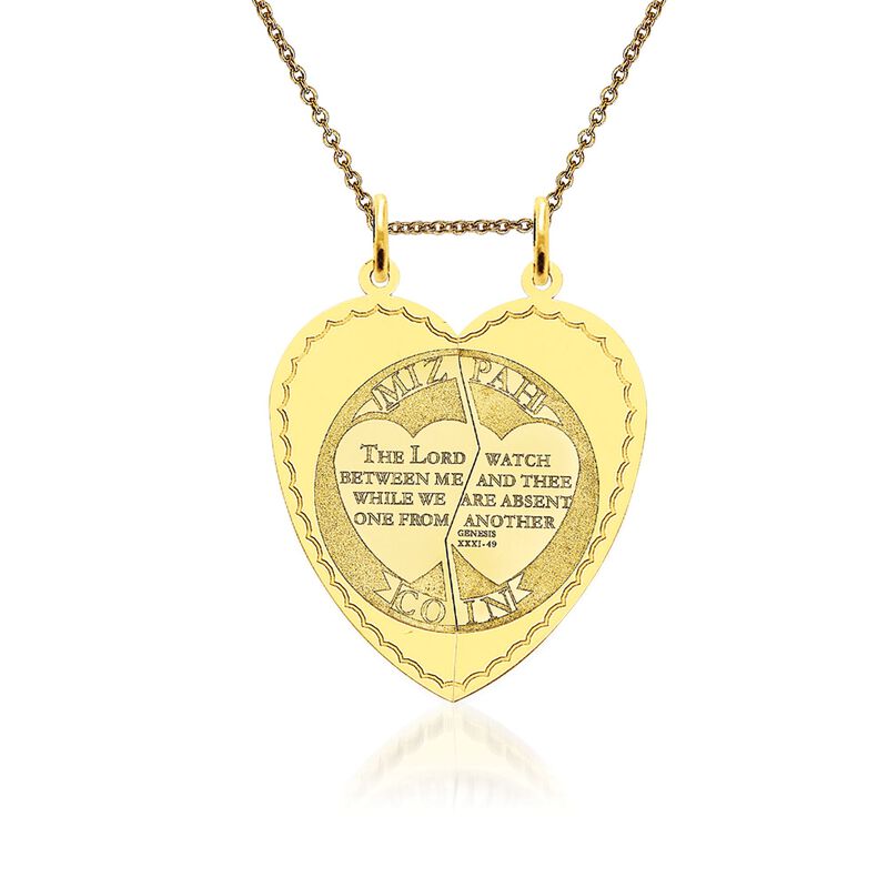 14kt Yellow Gold Mizpah Pendant Necklace image number 0