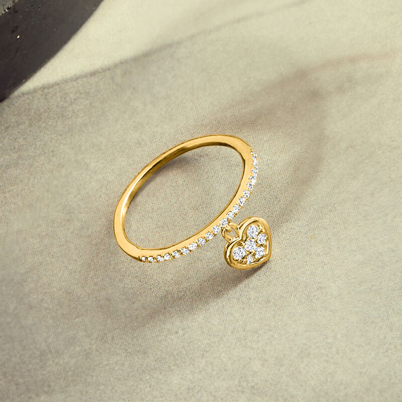 .20 ct. t.w. Diamond Heart Charm Ring in 14kt Yellow Gold image number 2