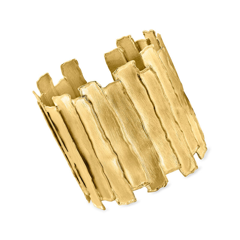 Italian 18kt Gold Over Sterling Cuff Bracelet. 7" image number 0