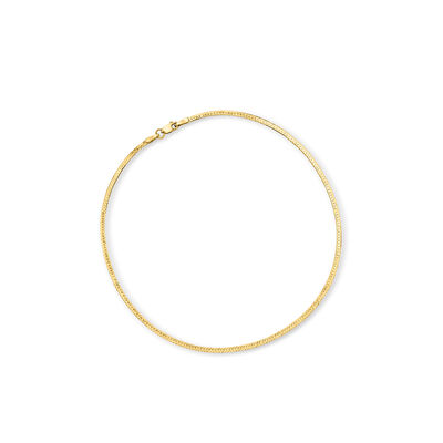 1.5mm 14kt Yellow Gold Herringbone Anklet