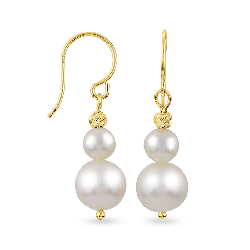 5.5-8.5mm Cultured Pearl Drop Earrings in 14kt Yellow Gold image number 1
