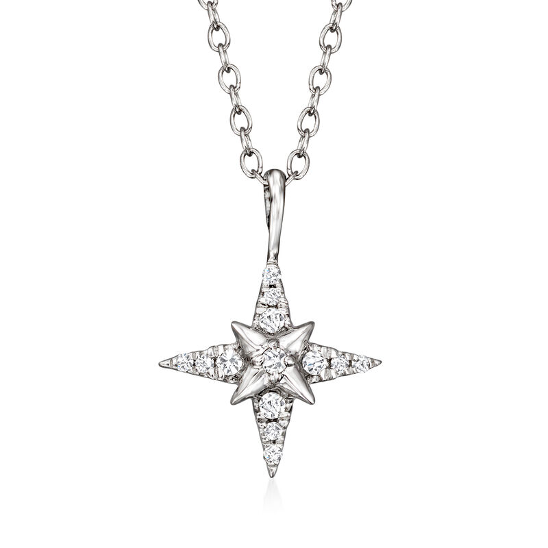 .25 ct. t.w. Diamond North Star Jewelry Set: Earrings and Pendant Necklace in Sterling Silver image number 3