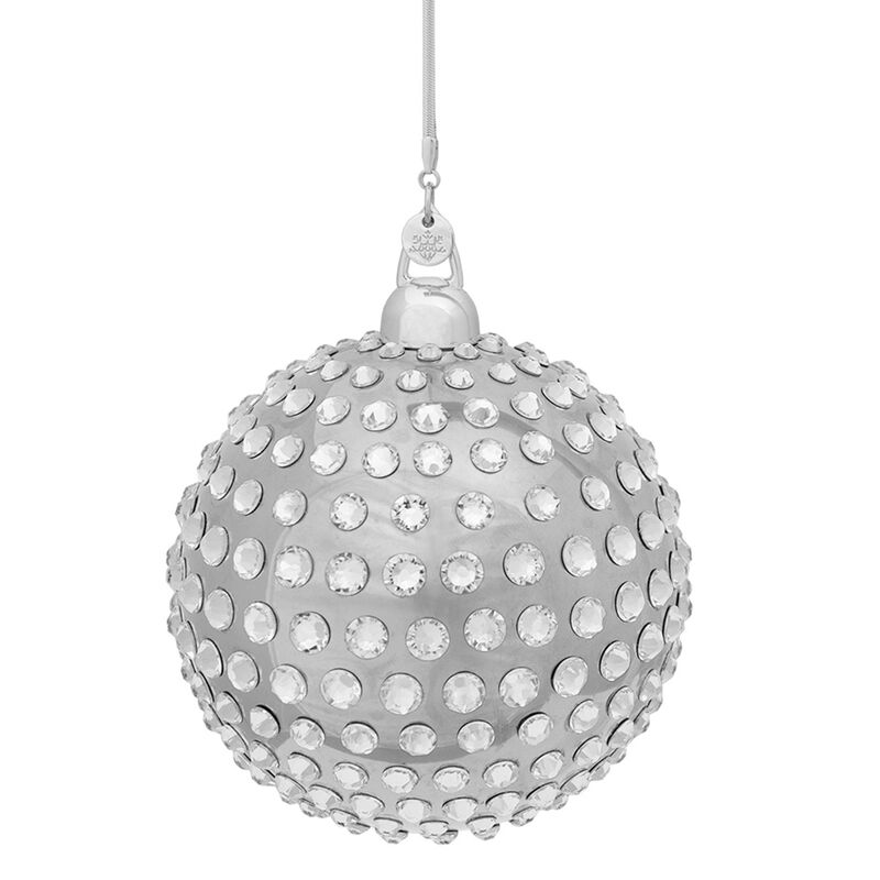Crystamas Crystal Platinum-Colored Ball Ornament image number 0