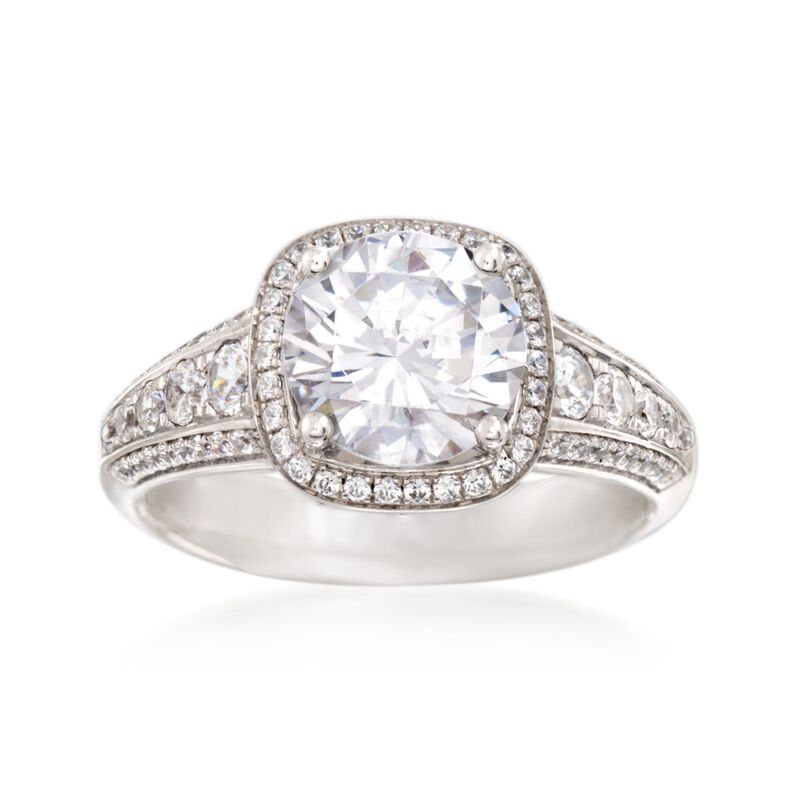 Simon G. .55 ct. t.w. Diamond Halo Engagement Ring Setting in 18kt White Gold image number 0