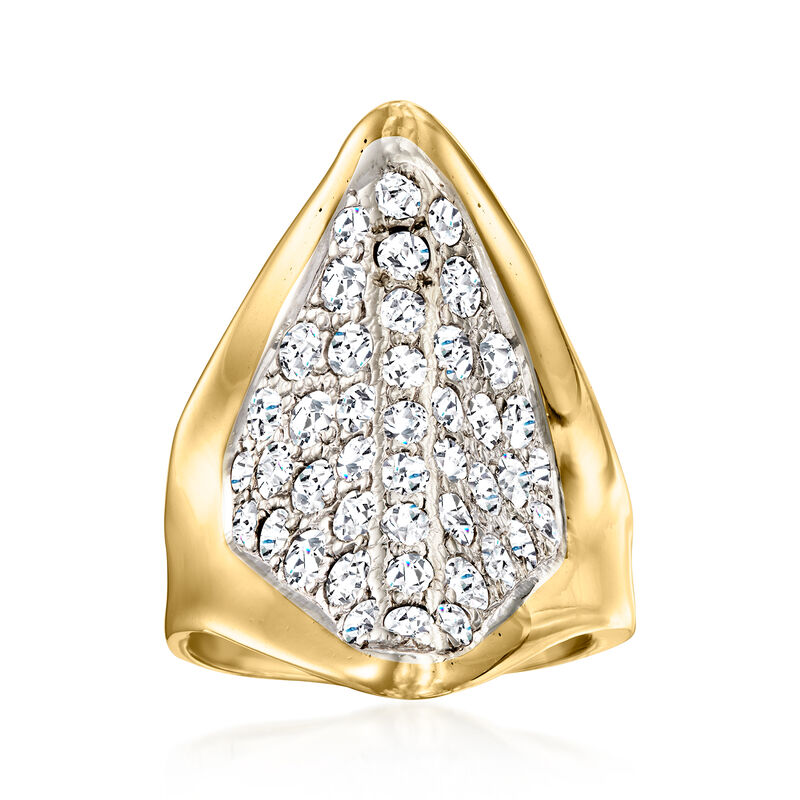 C. 1980 Vintage 2.15 ct. t.w. Diamond Geometric Ring in 14kt Yellow Gold. Size 7 image number 0