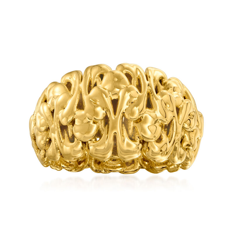 Italian Andiamo 14kt Yellow Gold Over Resin Graduated Swirl Ring image number 0