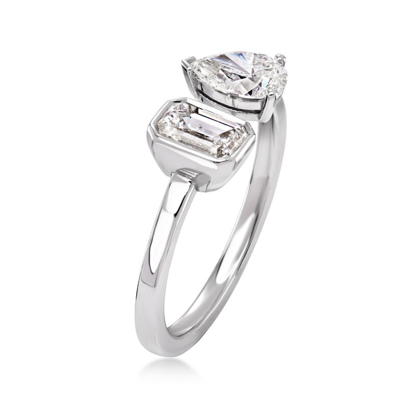 C. 2000 Vintage 1.85 ct. t.w. Diamond Toi et Moi Ring in 18kt White Gold. Size 8 image number 2